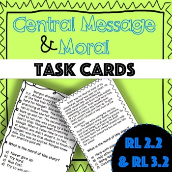 Preview of RL 2.2  RL 3.2  Task Cards- Short Stories w/ Morals