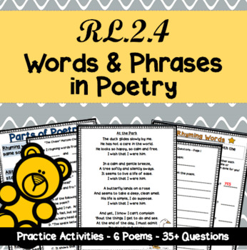 Preview of Words and Phrases in Poetry - RL.2.4: 2nd Grade Reading