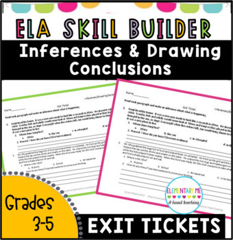 Preview of RL 3.1 --3 Short Exit Tickets NO PREP / Making Inferences/ Drawing Conclusions
