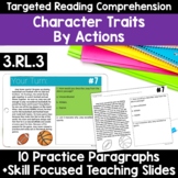 RL.3.3 Character Traits Passages 3rd Grade Character's Act