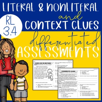 Preview of RL 3.4 Literal & Nonliteral Language with Context Clues - Assessments