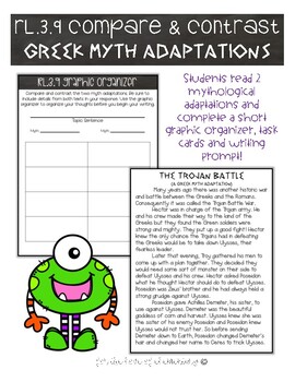 Preview of RL.3.9 Compare and Contrast Greek Myths