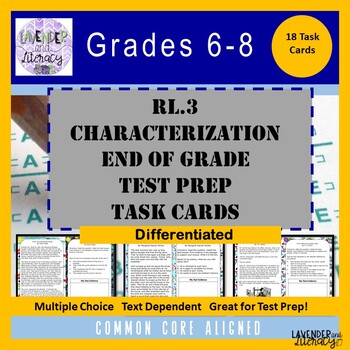 Preview of Characterization and Dialogue | Task Cards | Test Prep | Reading Comprehension