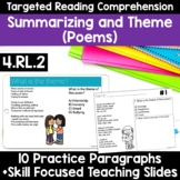 RL.4.2 Finding Theme Worksheets Finding Theme in Poems Sum