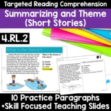 RL.4.2 Theme of a Story Finding Theme Worksheets Short Sto