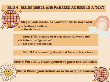 Preview of RL.5.4: Define Words and Phrases As Used In A Text Anchor Chart