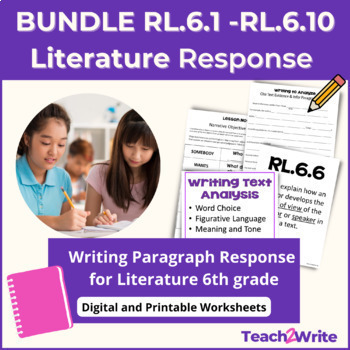 Preview of RL.6.1-10 Writing Response Paragraphs BUNDLE All Reading grade 6