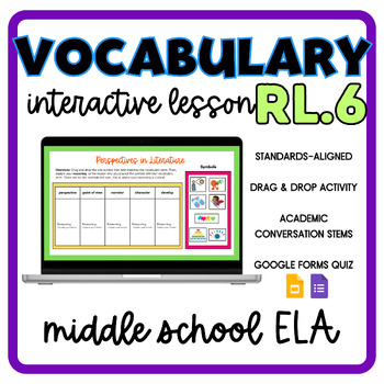 Preview of RL.6 Standards-Based Vocabulary Interactive Lesson - Perspectives in Literature