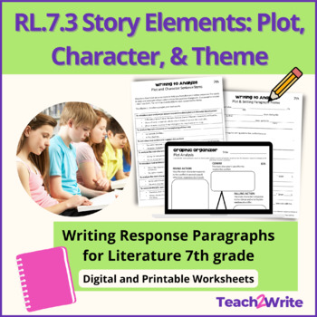 Preview of RL.7.3 Story Elements Interaction Writing Response Paragraphs CCSS 