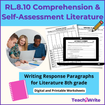 Preview of RL.8.10 Reading Literature Standards Tracker & Reflection Paragraphs Grade 8 