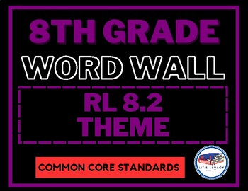 Preview of RL 8.2 Vocabulary Word Wall (Theme)