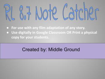 Preview of RL 8.7 Digital or Printable Note Catcher Worksheet