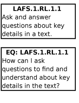 Preview of RL Standards with Essential Questions