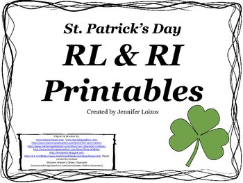 Preview of RL and RI St. Patrick's Day Printables