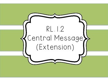 Preview of RL.1.2 - Central Message (Theme) Extension