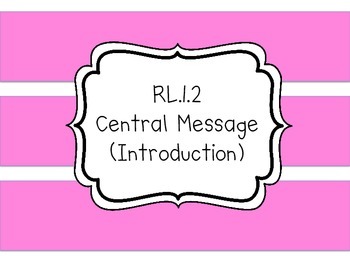 Preview of RL.1.2 - Central Message (Theme) Introduction