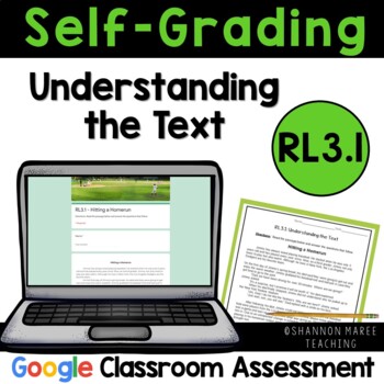 Preview of RL3.1 - Understanding the Text 3rd Grade Reading Comprehension [DIGITAL + PRINT]
