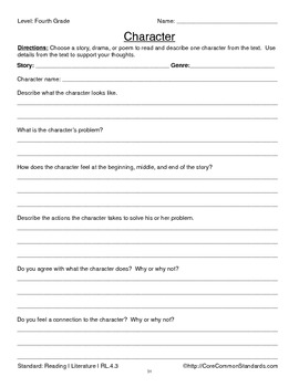 rl43 fourth grade common core worksheets activity and