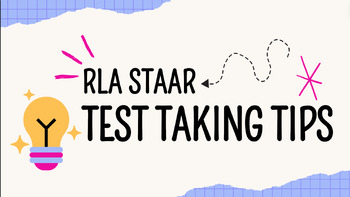 Preview of RLA 3rd STAAR Test Taking Tips