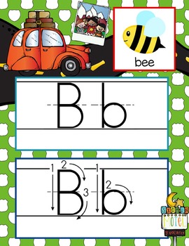 ROAD TRIP - Alphabet Cards, Handwriting, Flash Cards, ABC print with pictures