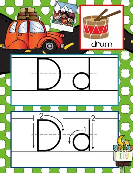 ROAD TRIP - Alphabet Cards, Handwriting, Flash Cards, ABC print with pictures