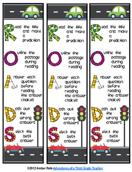 Preview of "ROADS" Bookmarks and Poster for Reading Tests {FREEBIE}