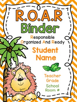 Preview of Editable ROAR Jungle Binder Cover | Communication Take Home Folder Cover