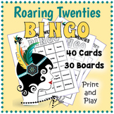 ROARING TWENTIES / JAZZ AGE BINGO Game Boards and Vocabula