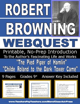 Preview of ROBERT BROWNING Webquest | Worksheets | Printables