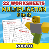 ROBLOX Multplication 0 to 12 Worksheets | 22 PAGES