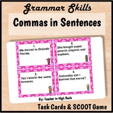 Commas in Sentences Grammar Task Cards/SCOOT game