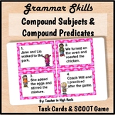 Compound Subjects and Compound Predicates Grammar Task Car
