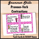 Pronoun Verb Contractions Grammar Task Cards/SCOOT game