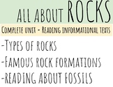 ROCK PROJECT - complete unit, reading informational texts