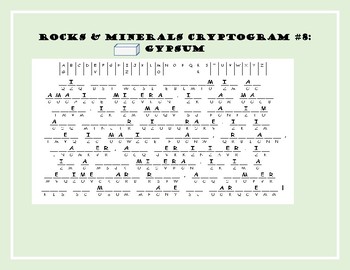 Preview of ROCKS & MINERALS CRYPTOGRAM #8: GYPSUM