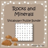 ROCKS & MINERALS Word Search, Scramble & Crossword Workshe