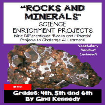 Rocks And Minerals Projects Vocabulary Handout Rock Guide - 