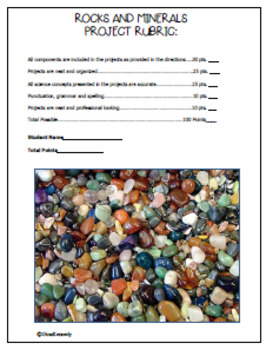 Rocks And Minerals Projects Vocabulary Handout Rock Guide - 