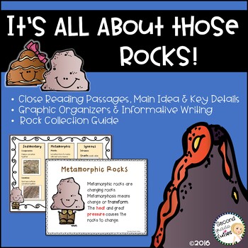 Preview of ROCKS Types and Cycles, inspiring young geologist Informational Text