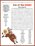 RODEO THEMED Word Search Puzzle Worksheet Activity