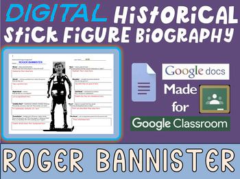 Preview of ROGER BANNISTER Digital Historical Stick Figure Biography (MINI BIOS)