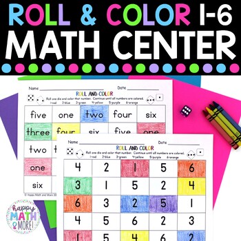 Preview of Roll And Color 1-6 Number Sense Coloring Activity