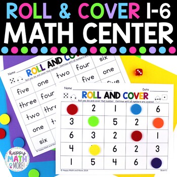 Preview of Roll And Cover 1-6 Number Sense Math Center