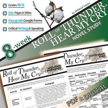 Preview of ROLL OF THUNDER, HEAR MY CRY Novel Study Unit Plan Activities PRINT & DIGITAL