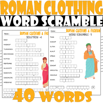 roman clothing worksheet