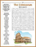 ROMAN COLOSSEUM Word Search Puzzle Worksheet Activity