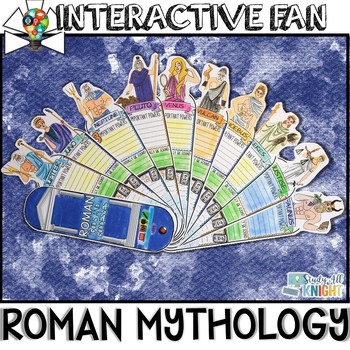 Preview of Roman Mythology Activity, Roman Gods, Facts Fill in, Interactive Fan