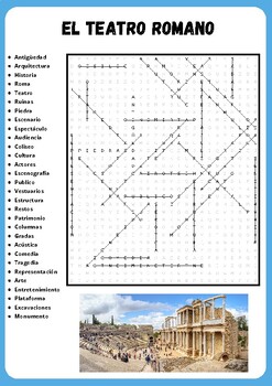 ROMAN THEATRE WORD SEARCH PUZZLE IN SPANISH WORKSHEET ACTIVITY | TPT