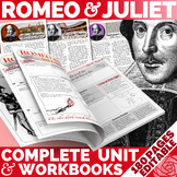 ROMEO AND JULIET Complete Unit Plan: EDITABLE Worksheets, 