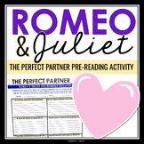 Romeo and Juliet Pre-Reading Activity - The Perfect Partne